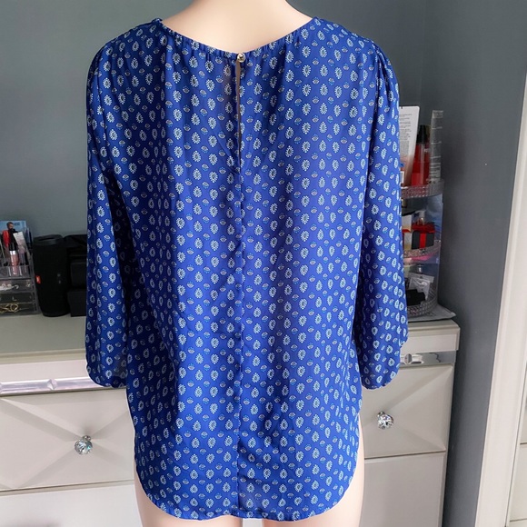 Navy Blue Print Top - Picture 6 of 7